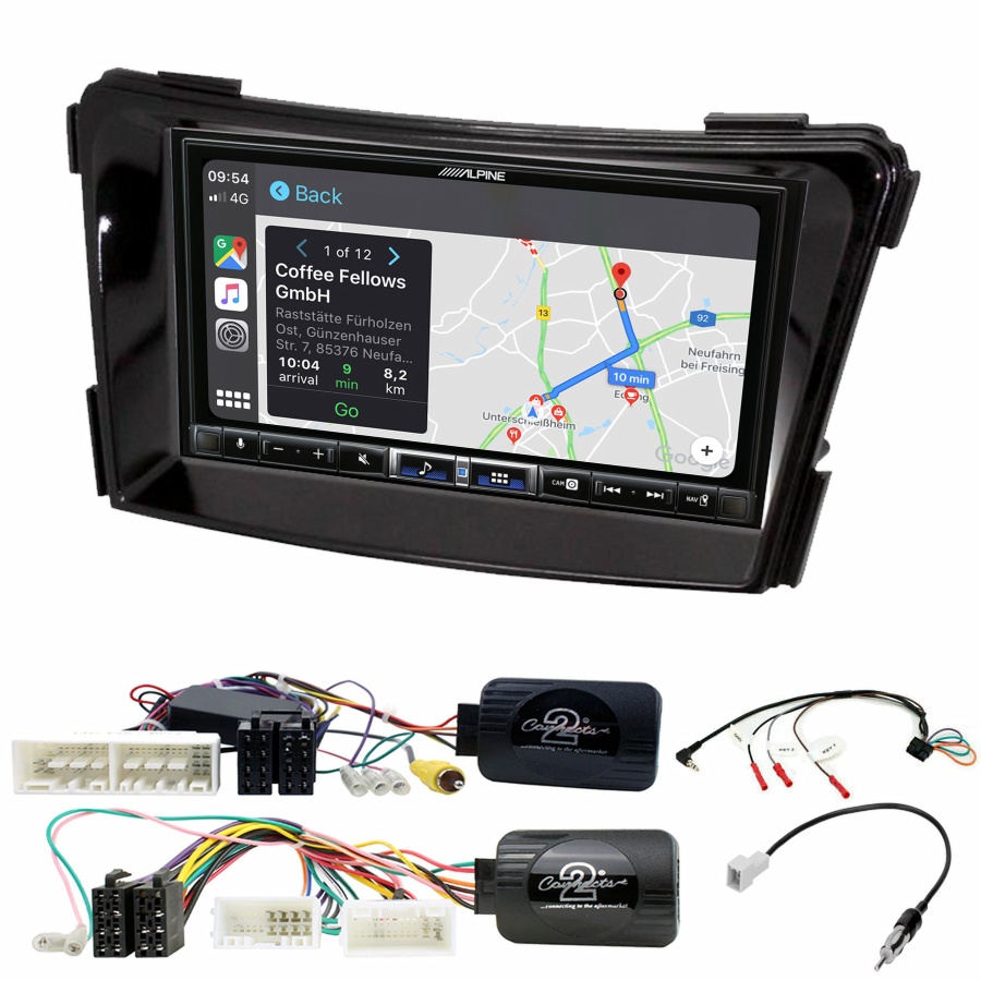 Autoradio tactile Alpine GPS Carplay Hyundai i40 de 2011 à 2019+ Kit complet