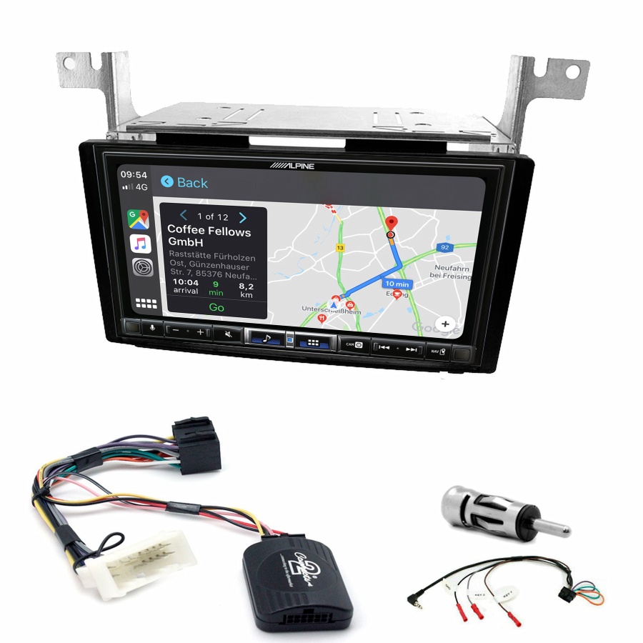 Autoradio tactile Alpine GPS Carplay Hyundai Santa Fe de 2006 à 2012+ Kit complet