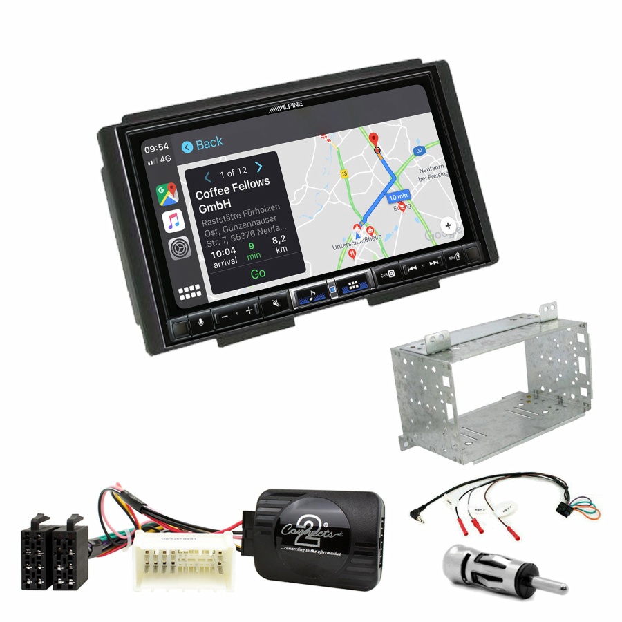 Autoradio tactile Alpine GPS Carplay Kia Carnival de 2006 à 2011+ Kit complet