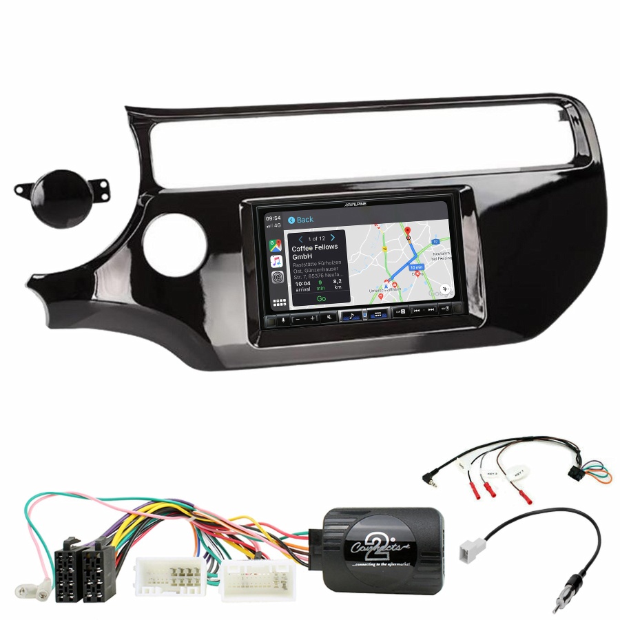 Autoradio tactile Alpine GPS Carplay Kia Rio de 2015 à 2017+ Kit complet