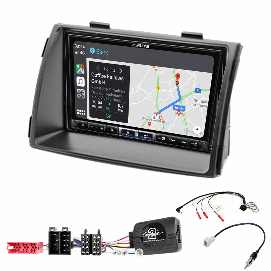 Autoradio tactile Alpine GPS Carplay Kia Sorento de 04/2009 à 2012+ Kit complet