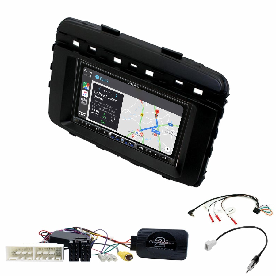 Autoradio tactile Alpine GPS Carplay Kia Sorento de 2015 à 2017+ Kit complet