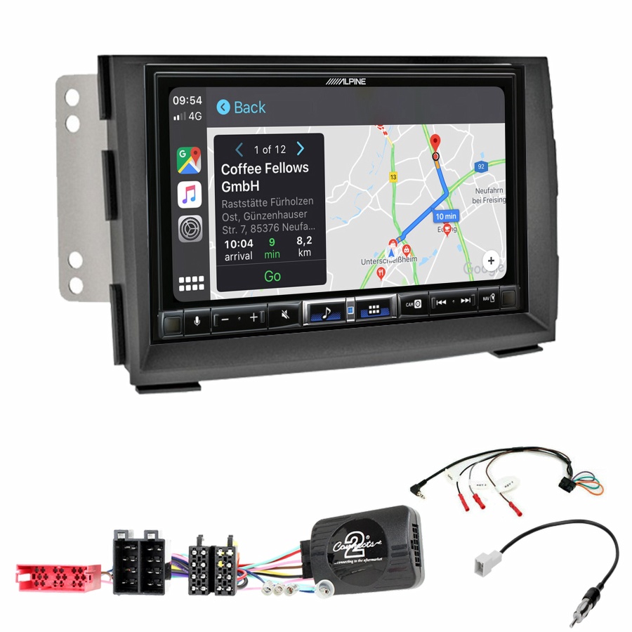 Autoradio tactile Alpine GPS Carplay Kia Venga de 2010 à 2015+ Kit complet