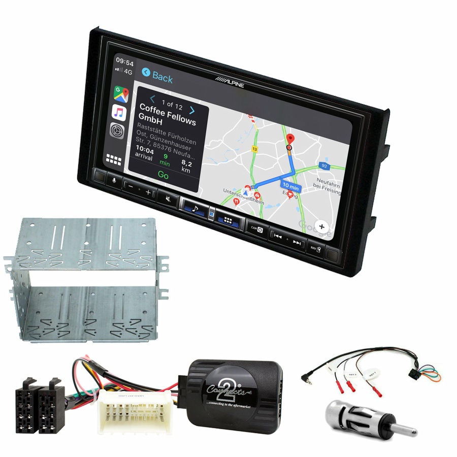 Autoradio tactile Alpine GPS Carplay Kia Sportage de 09/2008 à 07/2010+ Kit complet