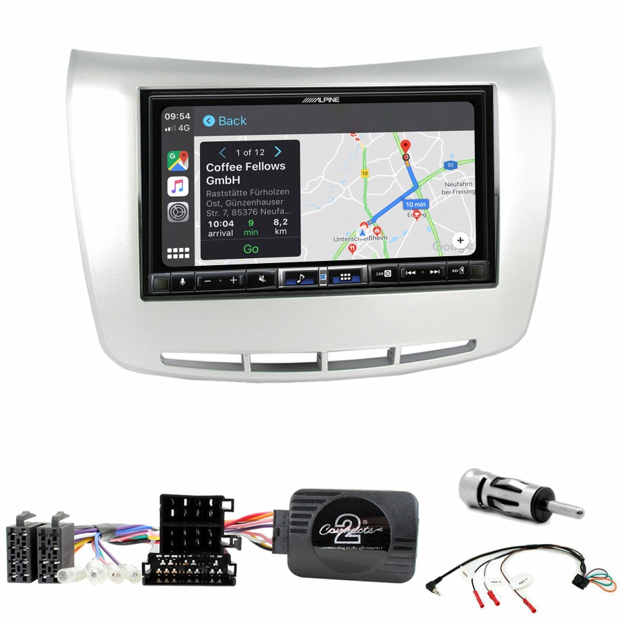 Autoradio tactile Alpine GPS Carplay Lancia Delta de 2009 à 2017+ Kit complet