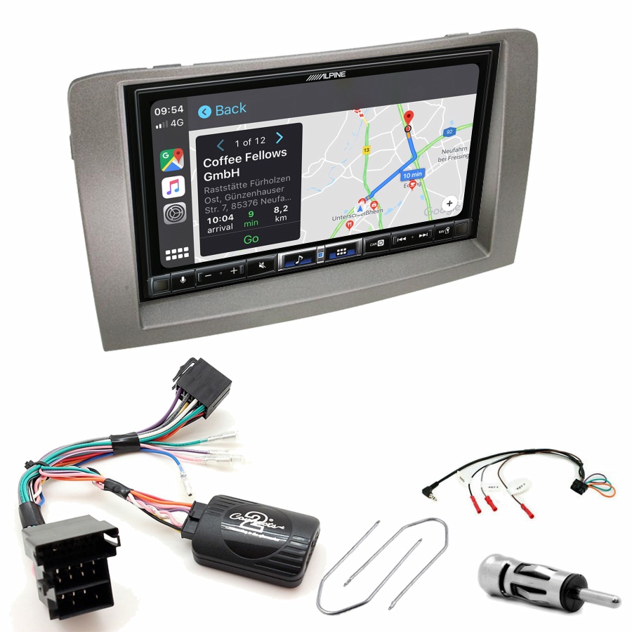 Autoradio tactile Alpine GPS Carplay Lancia Musa de 2005 à 2012+ Kit complet