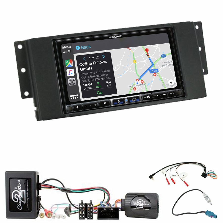 Autoradio tactile Alpine GPS Carplay Land Rover Discovery, Freelander et Range Rover Sport+ Kit complet