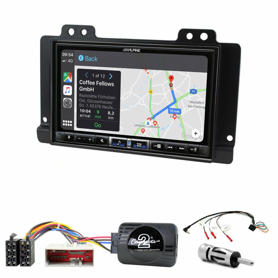 Autoradio tactile Alpine GPS Carplay Land Rover Freelander de 2004 à 2006+ Kit complet