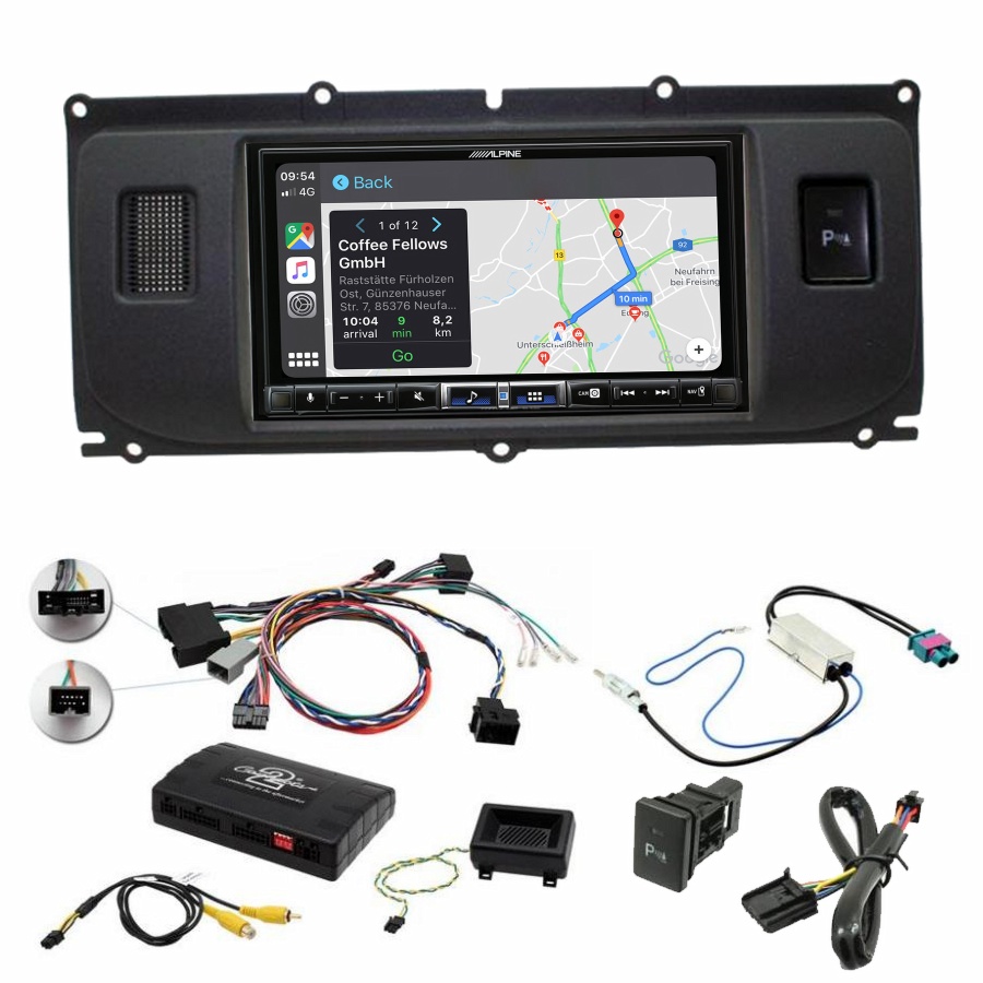 Autoradio tactile Alpine GPS Carplay Range Rover Evoque de 2011 à 2015+ Kit complet