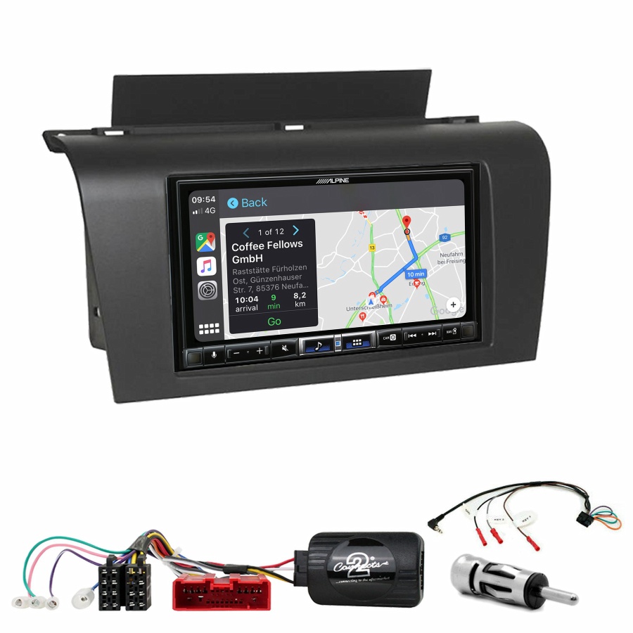 Autoradio tactile Alpine GPS Carplay Mazda 3 de 2003 à 2007+ Kit complet