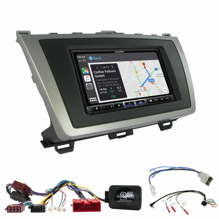 Autoradio tactile Alpine GPS Carplay Mazda 6 de 2008 à 2012+ Kit complet