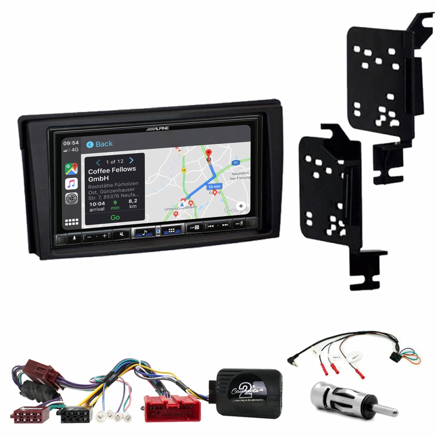 Autoradio tactile Alpine GPS Carplay Mazda MPV de 2000 à 2006+ Kit complet