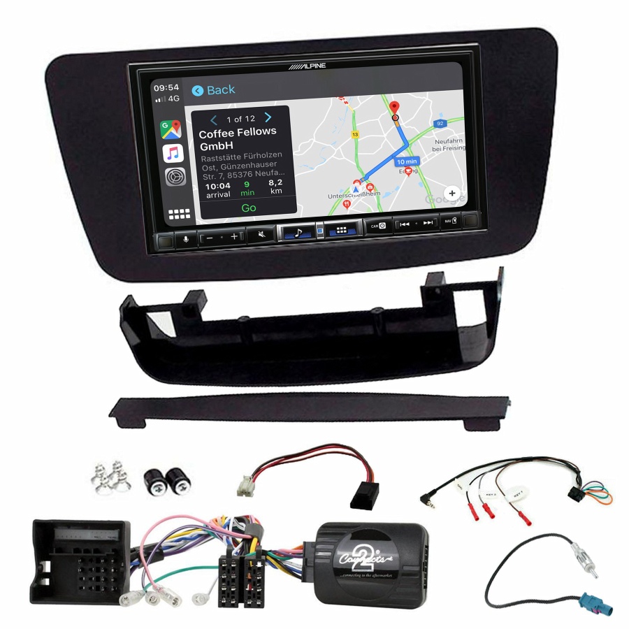Autoradio tactile Alpine GPS Carplay Mercedes Classe A, CLA et GLA+ Kit complet