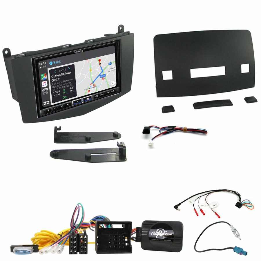 Autoradio tactile Alpine GPS Carplay Mercedes Classe C W204 de 03/2007 à 02/2011+ Kit complet