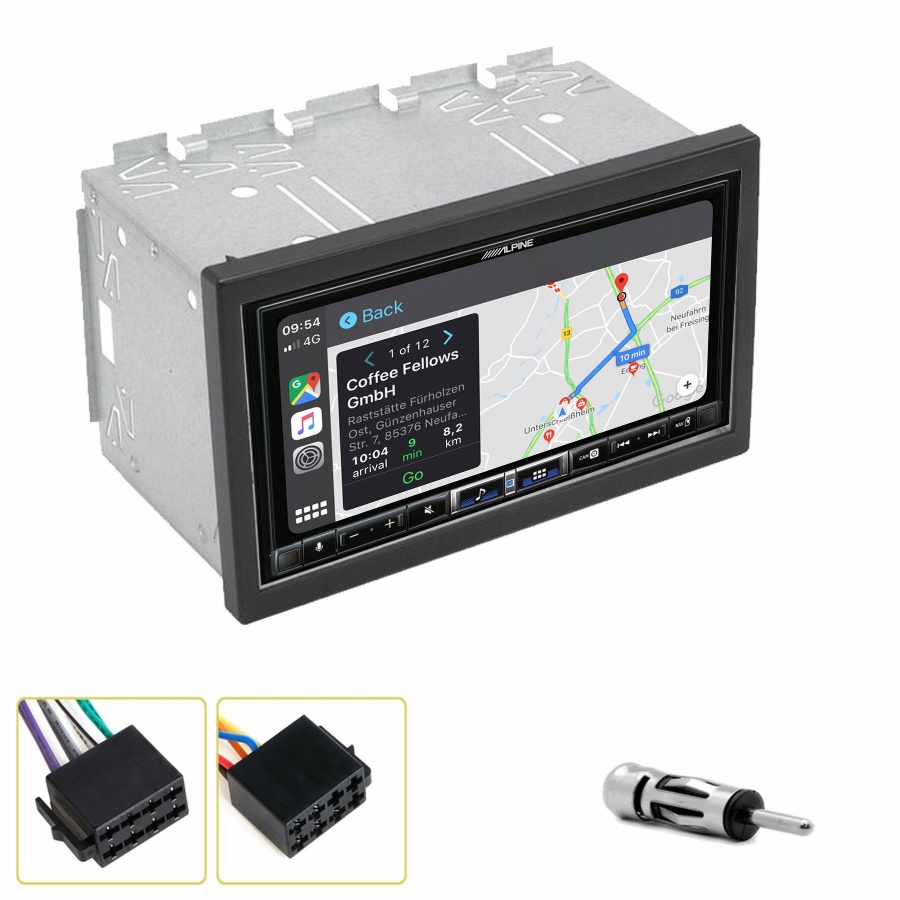 Autoradio tactile Alpine GPS Carplay Mercedes Vaneo et ML de 2001 à 2005+ Kit complet