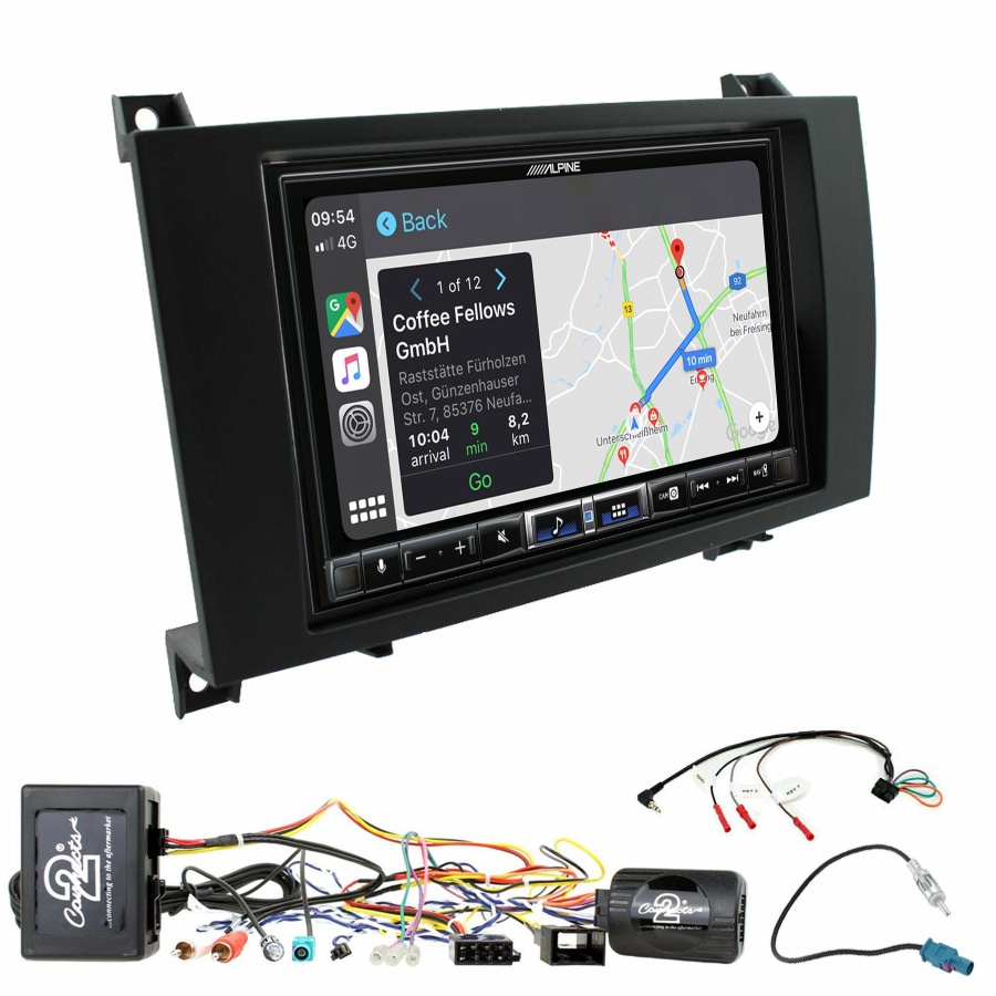 Autoradio tactile Alpine GPS Carplay Mercedes SLK de 03/2004 à 03/2011+ Kit complet