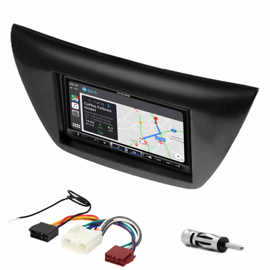 Autoradio tactile Alpine GPS Carplay Mitsubishi Lancer de 2004 à 2008+ Kit complet