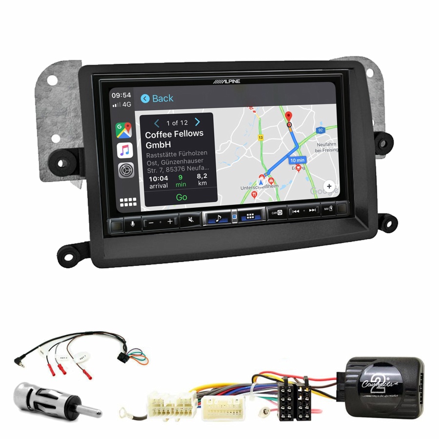 Autoradio tactile Alpine GPS Carplay Mitsubishi L200 de 03/2006 à 10/2015+ Kit complet