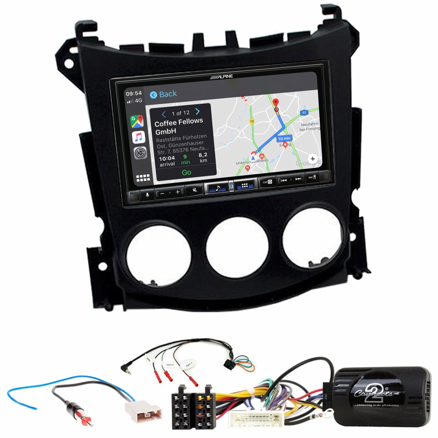 Autoradio tactile Alpine GPS Carplay Nissan 370Z+ Kit complet