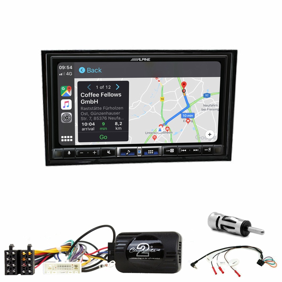 Autoradio tactile Alpine GPS Carplay Nissan Cube de 2009 à 2020+ Kit complet