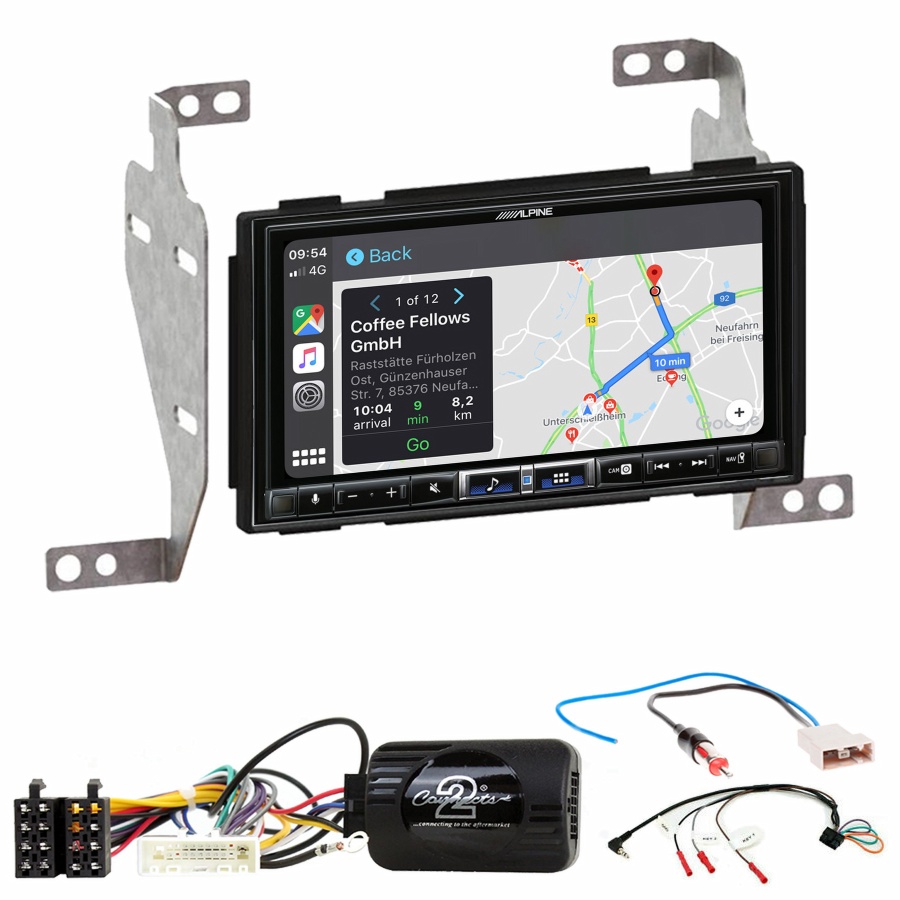 Autoradio tactile Alpine GPS Carplay Nissan Juke de 10/2010 à 05/2014+ Kit complet