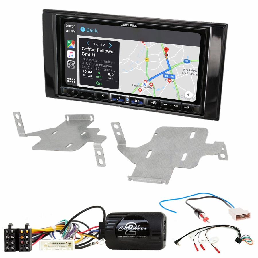 Autoradio tactile Alpine GPS Carplay Nissan Juke de 05/2014 à 2019+ Kit complet