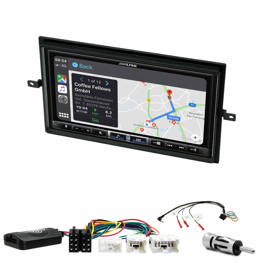 Autoradio tactile Alpine GPS Carplay Nissan Navara et Pathfinder de 2005 à 2013+ Kit complet