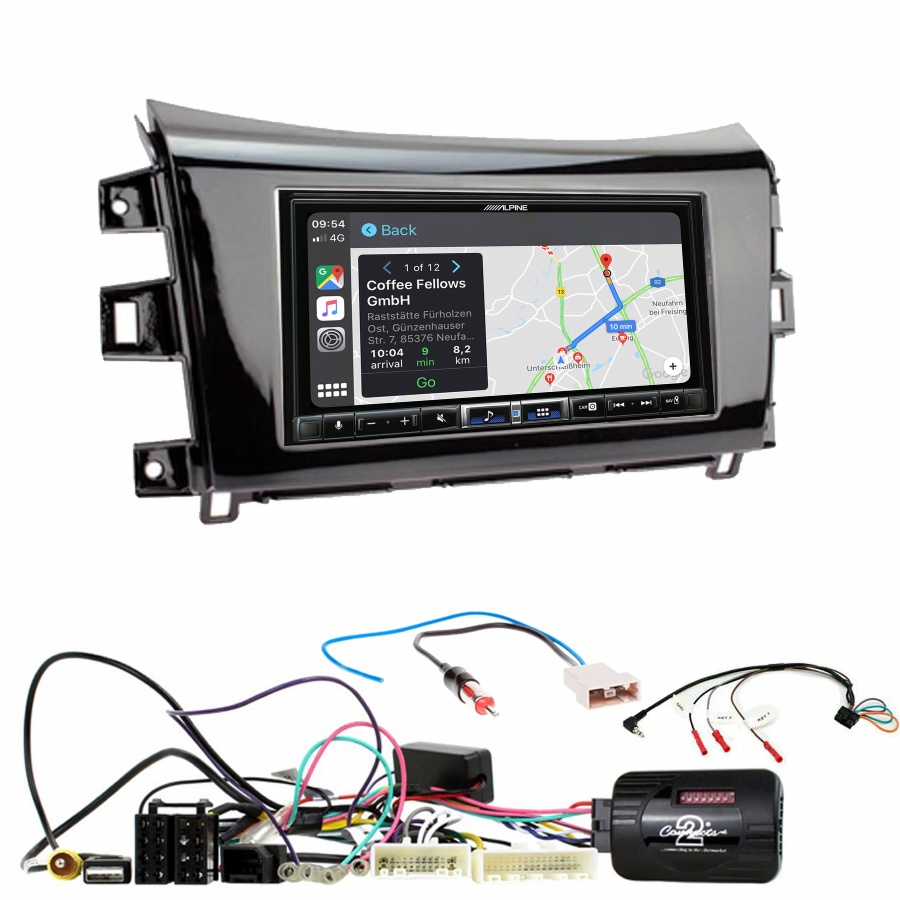 Autoradio tactile Alpine GPS Carplay Nissan Navara et NP300 de 2015 à 2022+ Kit complet
