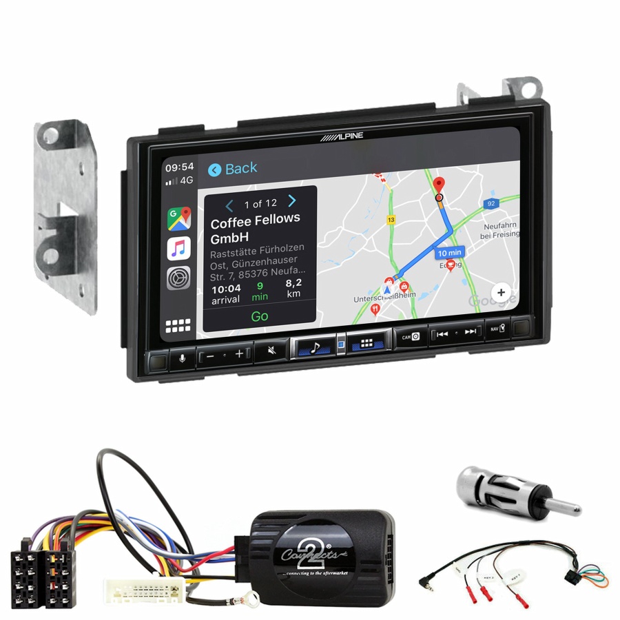 Autoradio tactile Alpine GPS Carplay Nissan Qashqai de 2007 à 2013+ Kit complet