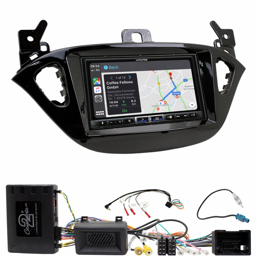 Autoradio tactile Alpine GPS Carplay Opel Adam et Corsa de 2013 à 2019+ Kit complet