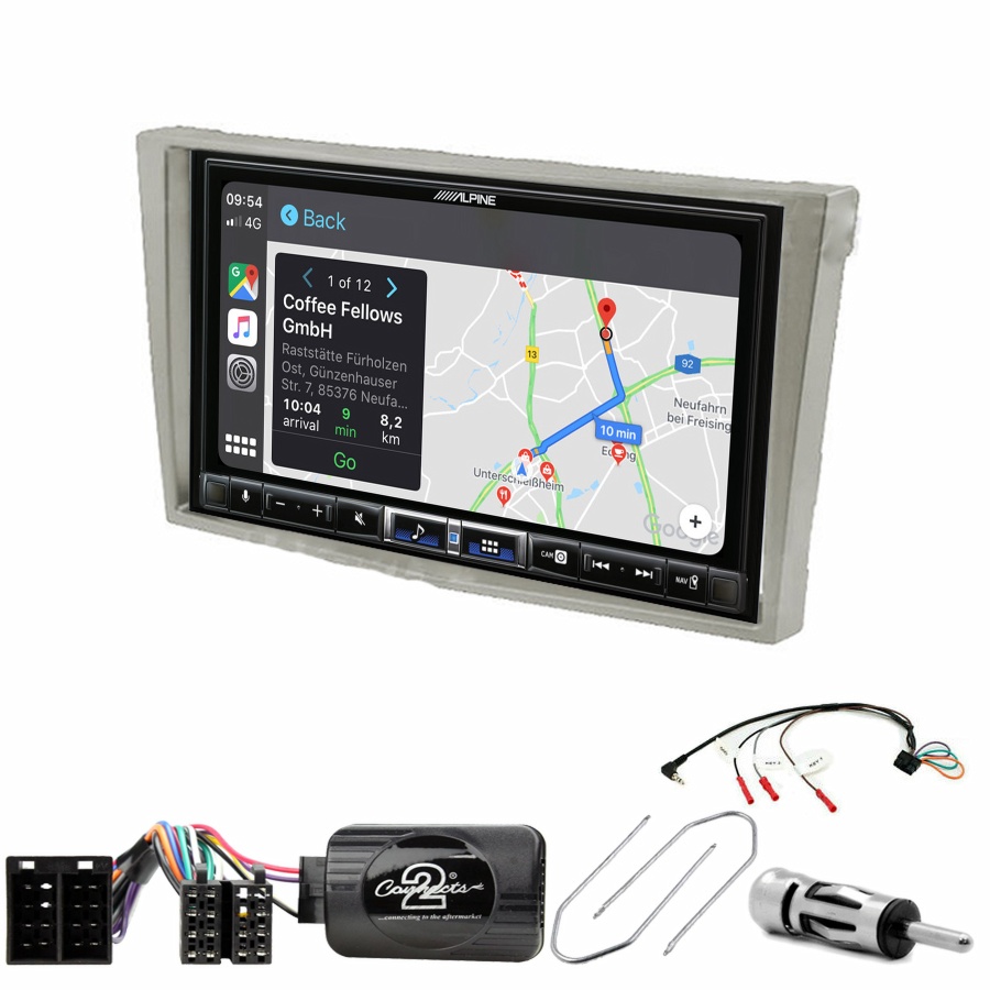 Autoradio tactile Alpine GPS Carplay Opel Agila Combo Corsa Meriva Omega Signum Tigra Vectra et Vivaro+ Kit complet