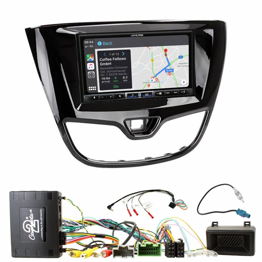 Autoradio tactile Alpine GPS Carplay Opel Karl et Viva depuis 2017+ Kit complet