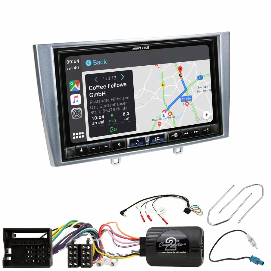 Autoradio tactile Alpine GPS Carplay Peugeot 308 et RCZ+ Kit complet