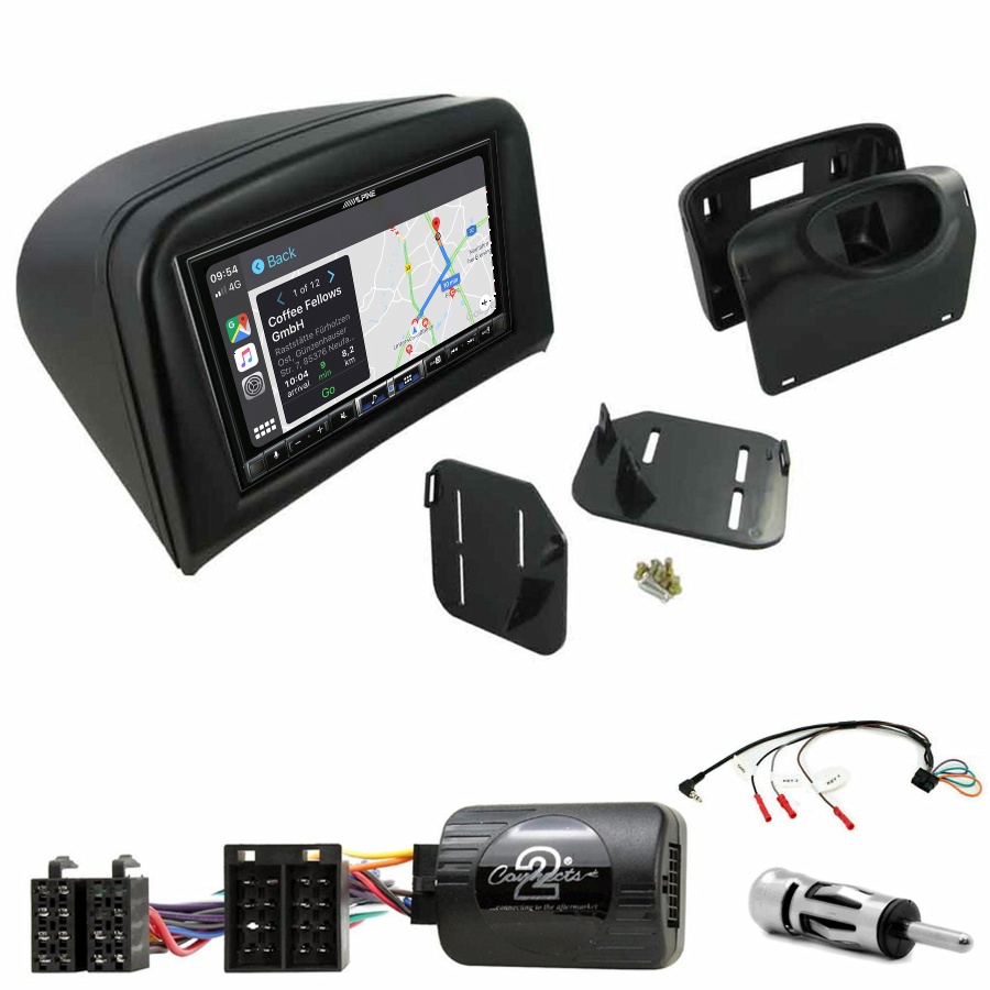 Autoradio tactile Alpine GPS Carplay Peugeot 206 de 2002 à 2009+ Kit complet