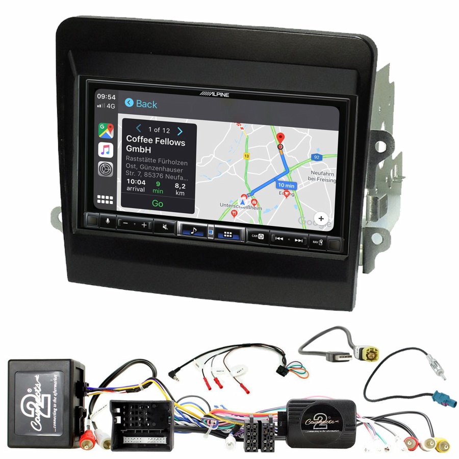 Autoradio tactile Alpine GPS Carplay Porsche Boxster, Cayman et 911 991 de 2012 à 2016+ Kit complet