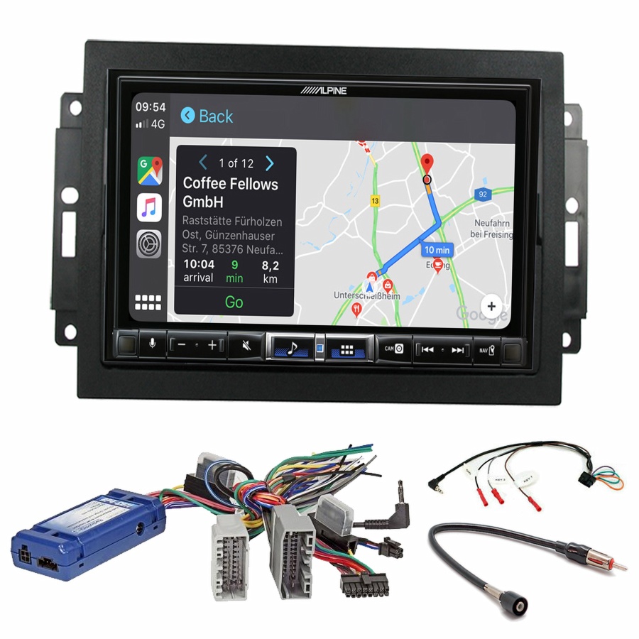 Autoradio tactile Alpine GPS Carplay Chrysler 300C et Aspen+ Kit complet