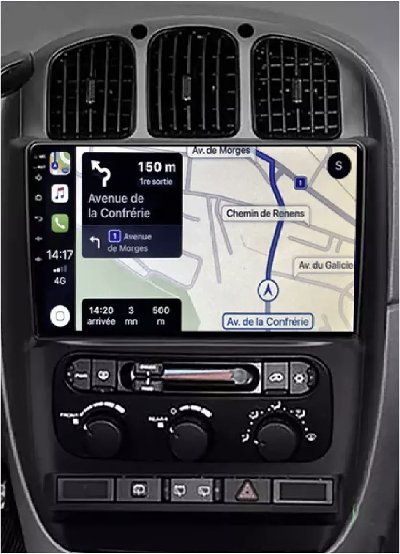 Autoradio CarPlay Android Dodge Caravan de 2001 à 2007 - Écran QLED GPS