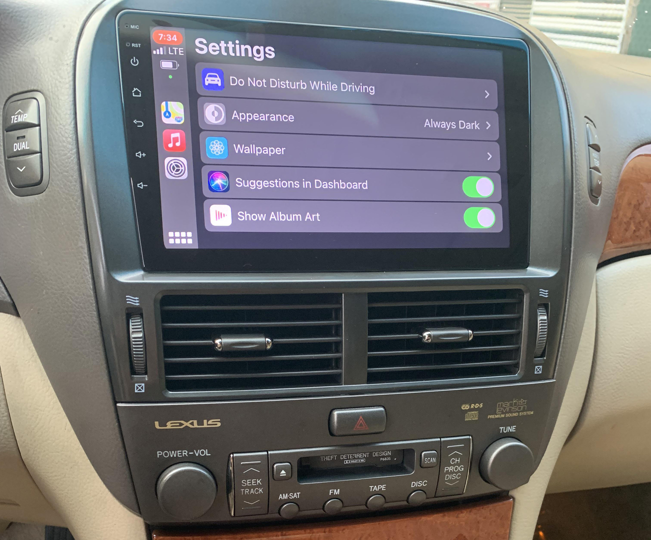 Autoradio CarPlay Android Lexus LS 430 de 2000 à 2006 - Écran QLED GPS