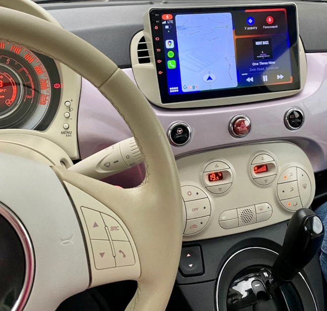 Autoradio CarPlay Android Fiat 500 de 2007 à 2015 - Écran QLED GPS