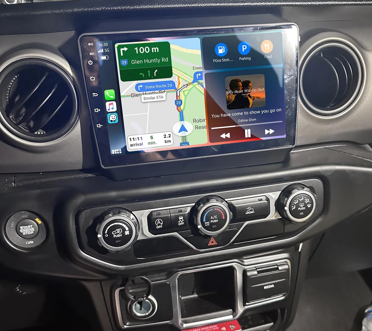 Autoradio CarPlay Android Auto Jeep Wrangler 2018-2024 - Écran QLED GPS