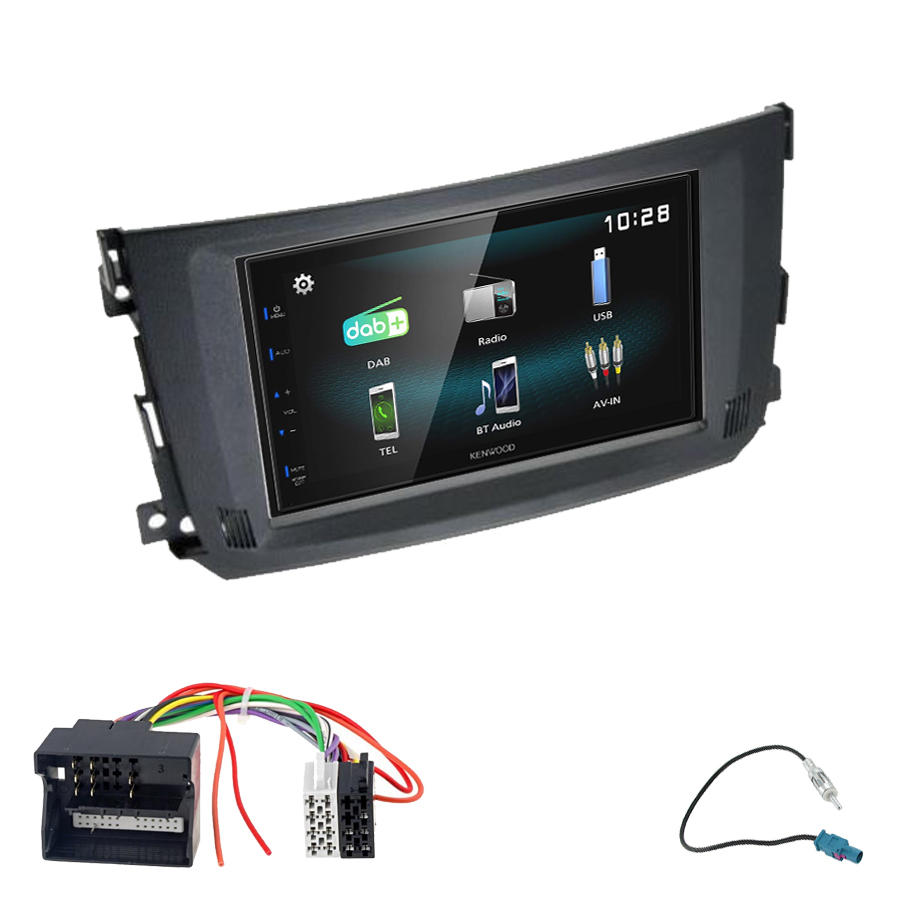 Kit d\'intégration Smart Fortwo de 2010 à 2015 + Autoradio multimédia à écran tactile