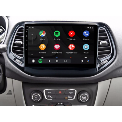 Ecran tactile QLED Android 13.0 + Apple Carplay sans fil Jeep Compass de 2016 à 2021
