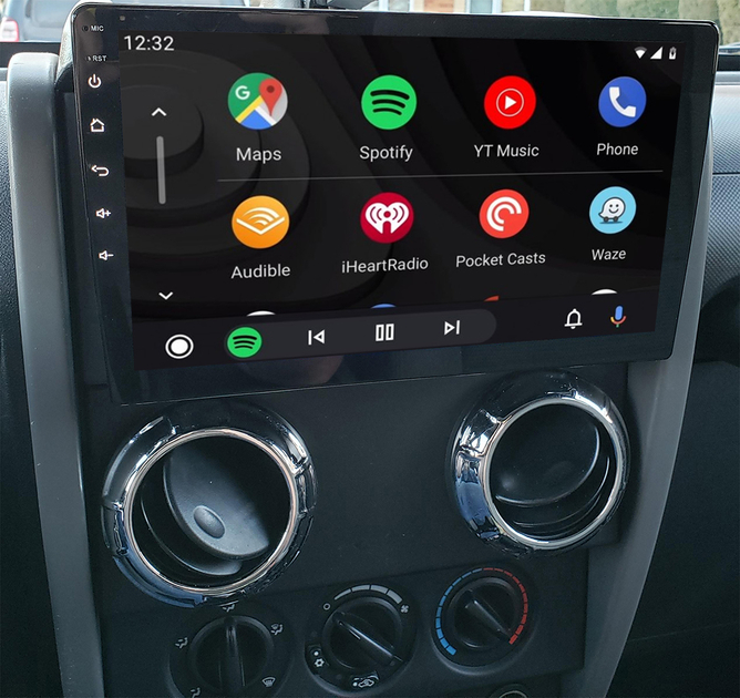Tablette tactile QLED Android, Apple Carplay sans fil Jeep Wrangler