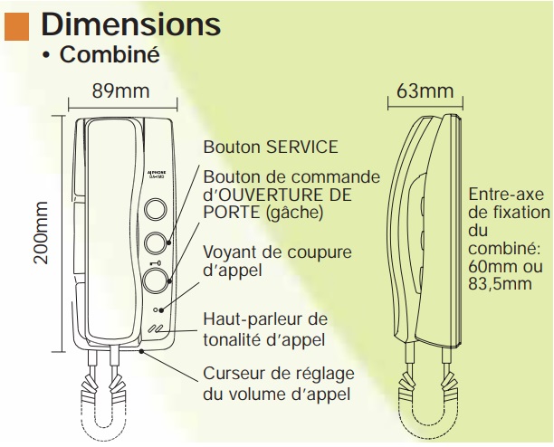 AIPHONE - Kit interphone - 2 fils Intégral - Réf - DA1AS