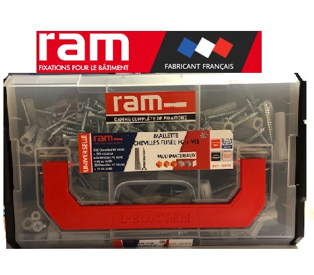 RAM - Malette de 160 Chevilles Fusée FC + Vis - Réf - 100131
