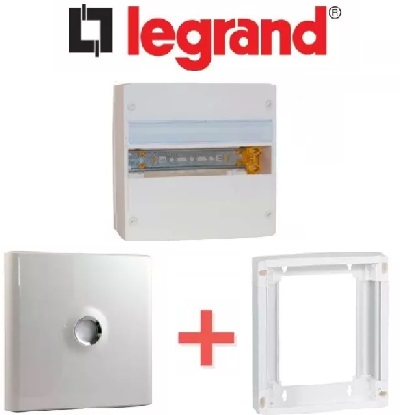 LEGRAND - PACK Coffret + Porte + Réhausse - Coffret 13 modules et 1 rangée
