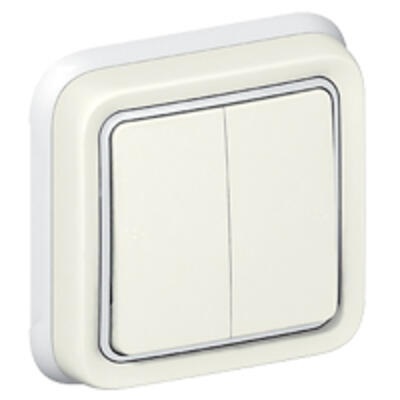 legrand Double va-et-vient encastré plexo complet blanc 069855