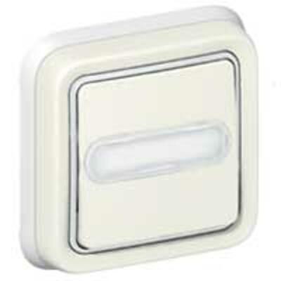 legrand Poussoir inverseur étanche NO+NF lumineux avec porte-étiquette Plexo complet encastré blanc 069864