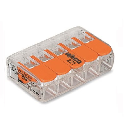 Wago 221-415 – Borne de connexion à levier 5 conducteurs
