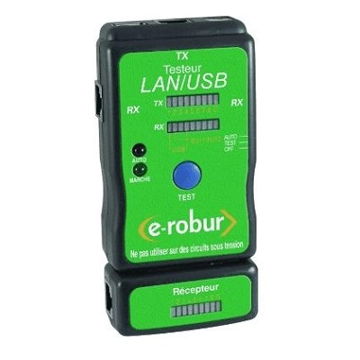 E.ROBUR Testeur LAN USB pour câbles réseau 442076